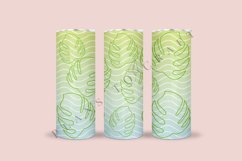 monsterra pattern summer skinny tumbler sublimation design for 20oz and 30oz skinny tumbler sublimation wrap