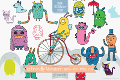 Color Friendly Monsters | Hand Drawn Character, Sea Creature Product Image 1