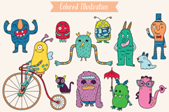 Color Friendly Monsters | Hand Drawn Character, Sea Creature Product Image 2
