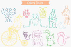 Color Friendly Monsters | Hand Drawn Character, Sea Creature Product Image 4