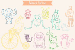 Color Friendly Monsters | Hand Drawn Character, Sea Creature Product Image 4