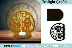 Monsters Kids Tealight Candle Holder Lasercut Product Image 1