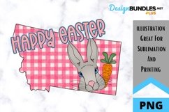 Sublimation Happy Easter State - Montana - Rabbit Product Image 1
