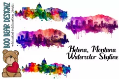 Watercolor Helena Montana Skyline Sublimation design Product Image 1