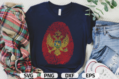 Montenegro SVG, Montenegro Flag Fingerprint, SVG PNG DXF EPS Product Image 1