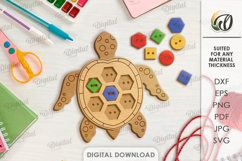 Montessori Lacing Puzzle Laser Cut. Turtle SVG Product Image 1