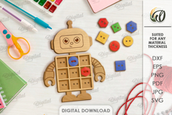 Montessori Lacing Puzzle Laser Cut. Robot SVG Product Image 1