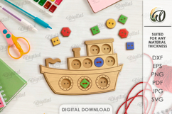 Montessori Lacing Puzzle Laser Cut. Ship SVG Product Image 1