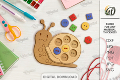 Montessori Lacing Puzzle Laser Cut. Snail SVG Product Image 1