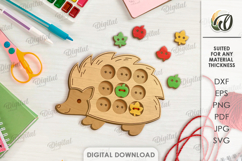 Montessori Lacing Puzzle Laser Cut. Hedgehog SVG Product Image 1
