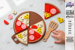 Montessori Pizza Laser Cut |Toy Pizza Kit with Spatula| Kids Product Image 1