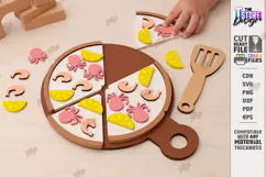 Montessori Pizza Laser Cut |Toy Pizza Kit with Spatula| Kids Product Image 1