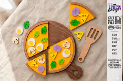 Montessori Pizza Laser Cut |Toy Pizza Kit with Spatula| Kids Product Image 1