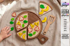 Montessori Pizza Laser Cut |Toy Pizza Kit with Spatula| Kids Product Image 1