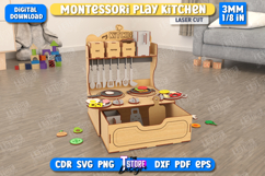Montessori Play Kitchen Laser Cut, Wooden Kitchen Tool SVG Product Image 1