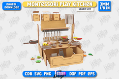 Montessori Play Kitchen Laser Cut, Wooden Kitchen Tool SVG Product Image 4
