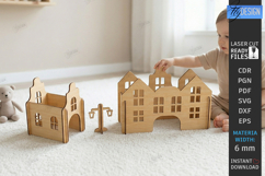 Montessori Toy Town Laser Cut | City Play Kit | Kids Laser Product Image 1