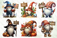 Monthly Gnomes Sublimation Clipart Product Image 5