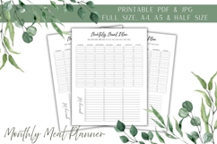 Printable Monthly Meal Planner with Grocery List Product Image 1