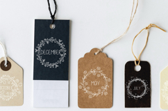 White Monthly Wreaths | Hand-Drawn 4 Seasons Frames Calendar Product Image 6