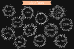 White Monthly Wreaths | Hand-Drawn 4 Seasons Frames Calendar Product Image 2