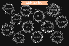 White Monthly Wreaths | Hand-Drawn 4 Seasons Frames Calendar Product Image 4
