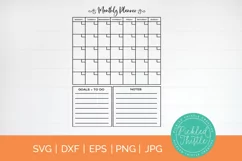 Monthly Calendar SVG - Family Planner SVG Product Image 1