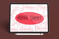 Month Stamp Kit of 12 Procreate Stamp Brushes Product Image 1