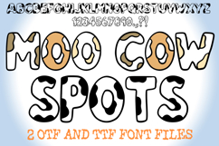 Moo Cow Spots Lettering ABC Font Animal Print Type by Squeeb Creative