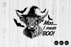 Moo I mean Boo SVG, Cow Halloween SVG, Highland Cow SVG Product Image 1