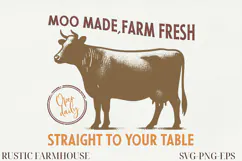 Rustic Farmhouse Line Art Clipart | SVG & PNG Product Image 1