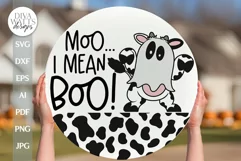 Moo I Mean Boo SVG Cute Cow Ghost SVG Ghost SVG Funny Ghost Product Image 1