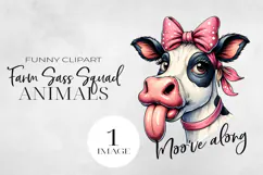 Funny Farm Animal Tongue out, Sublimation PNG. Product Image 1