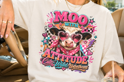 Moo With Attitude PNG, Sassy Cow Sublimation Product Image 2