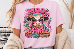 Moo With Attitude PNG, Sassy Cow Sublimation Product Image 3