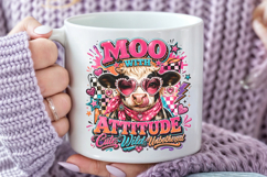 Moo With Attitude PNG, Sassy Cow Sublimation Product Image 4