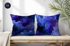 Dark Moody Blue Purple WatercolorInk Digital Paper Product Image 2