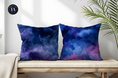 Dark Moody Blue Purple WatercolorInk Digital Paper Product Image 2