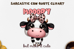 Sarcastic Cow PNG Sublimation Design. Product Image 1