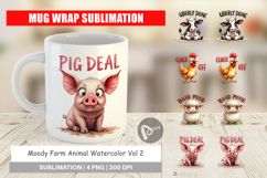 Moody Farm Animal Quotes Mug Wrap Product Image 1