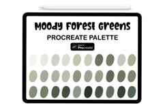 Moody Forest Greens Procreate Palette