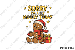 Moody Gingerbread PNG Funny Christmas Product Image 1