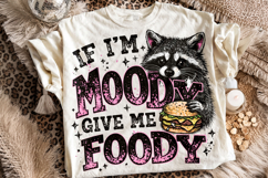 If I'm Moody Give Me Foody PNG, Funny Raccoon PNG, Sarcastic Product Image 1