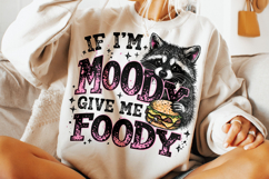 If I'm Moody Give Me Foody PNG, Funny Raccoon PNG, Sarcastic Product Image 3