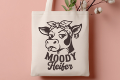 Moody Heifer SVG PNG, Funny Cow, Sassy Farm Animal Clipart Product Image 2