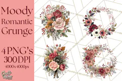 Moody Romantic Grunge PNG, Deep Red Lace Clipart, Gothic Product Image 1