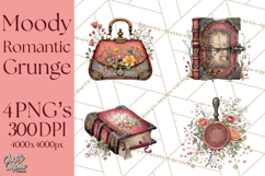 Moody Romantic Grunge PNG, Deep Red Lace Clipart, Gothic Product Image 1