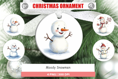Ornament Watercolor Moody Snowmen Product Image 1