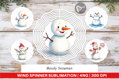 Wind Spinner Watercolor Moody Snowmen Product Image 1