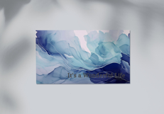 Fluid art texture in deep blue ideal for invitations and branding